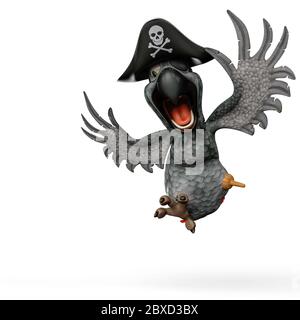 grey pirate parrot cartoon What`s Going On Stock Photo